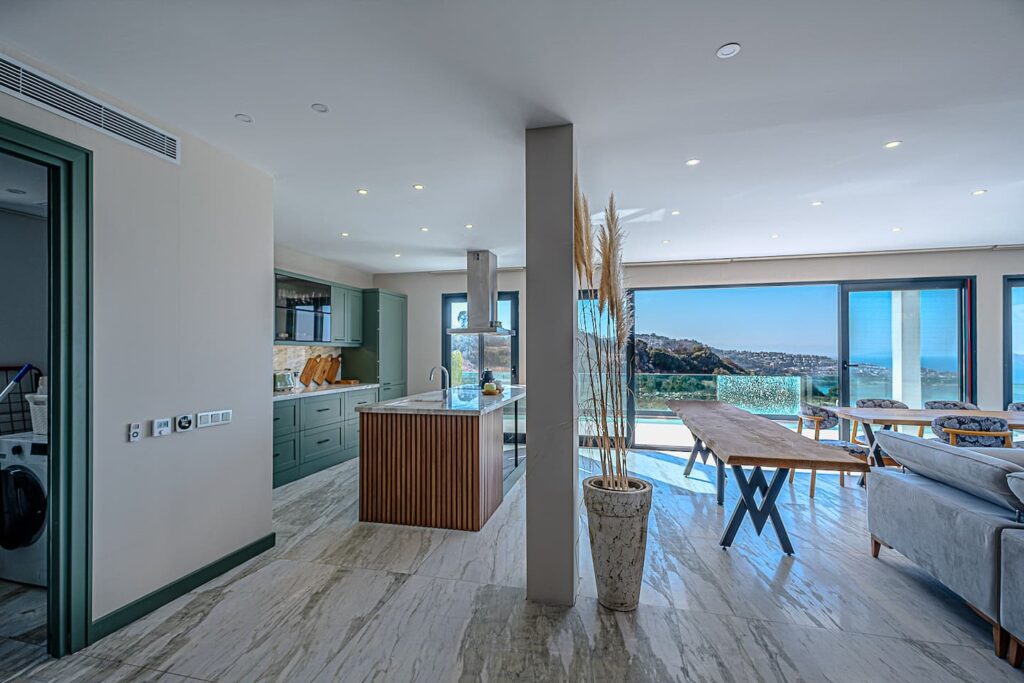 Livingroom with open kitchen